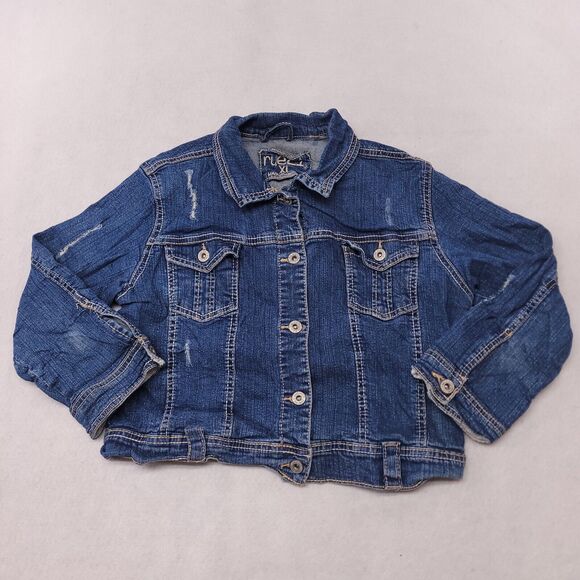 Rue 21 Casual Button Up Long Sleeve Denim Jean Jacket Womens Size XL Blue - Picture 2 of 10